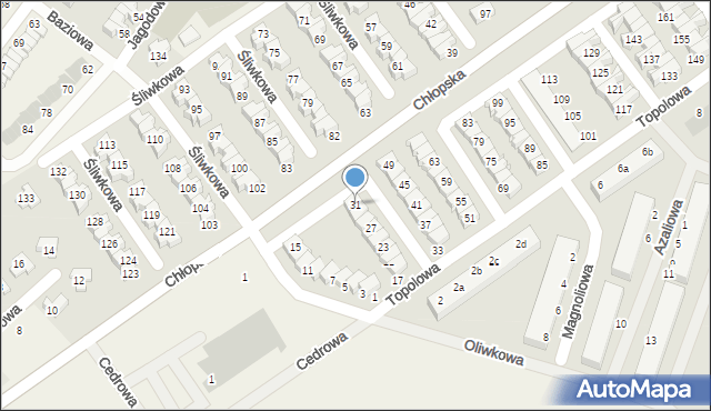 Smolec, Topolowa, 31, mapa Smolec