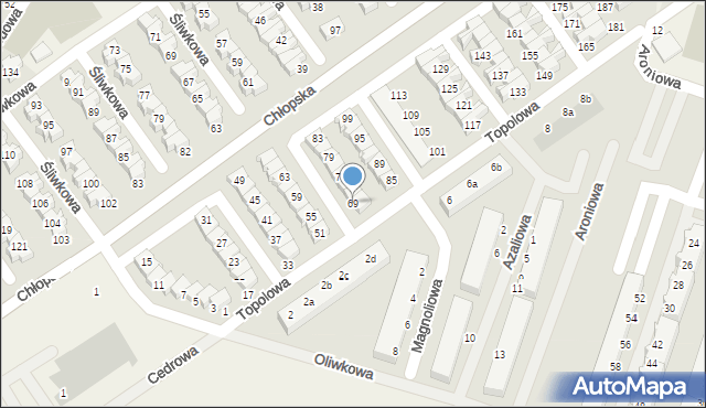 Smolec, Topolowa, 69, mapa Smolec