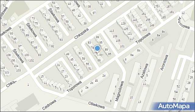 Smolec, Topolowa, 73, mapa Smolec