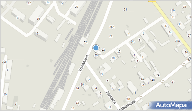 Sochaczew, Towarowa, 20, mapa Sochaczew