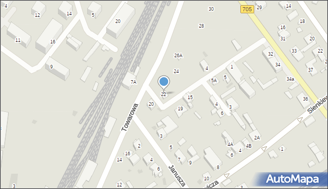Sochaczew, Towarowa, 22, mapa Sochaczew