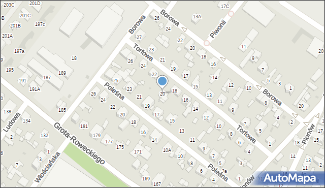 Sosnowiec, Torfowa, 20, mapa Sosnowca