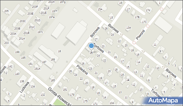 Sosnowiec, Torfowa, 26, mapa Sosnowca