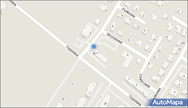 Środa Wielkopolska, Topolska, 25, mapa Środa Wielkopolska