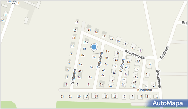 Stare Kupiski, Topolowa, 7b, mapa Stare Kupiski