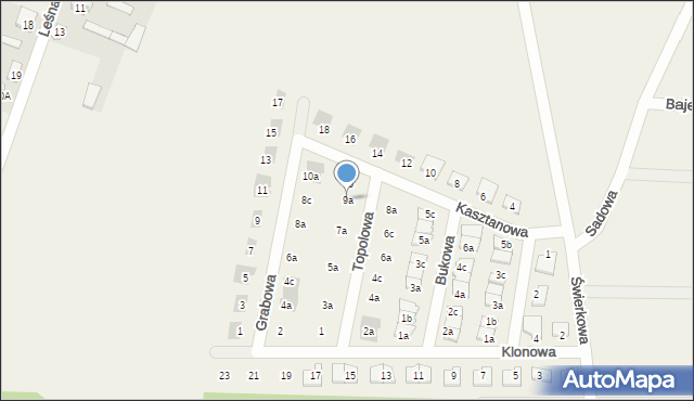 Stare Kupiski, Topolowa, 9a, mapa Stare Kupiski