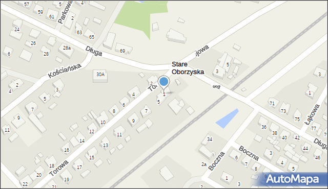 Stare Oborzyska, Torowa, 1, mapa Stare Oborzyska
