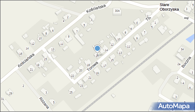 Stare Oborzyska, Torowa, 16, mapa Stare Oborzyska