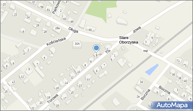 Stare Oborzyska, Torowa, 4, mapa Stare Oborzyska