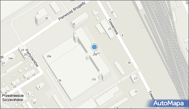 Stargard, Towarowa, 13a, mapa Stargard