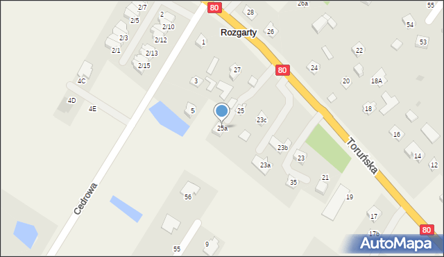 Stary Toruń, Toruńska, 25a, mapa Stary Toruń