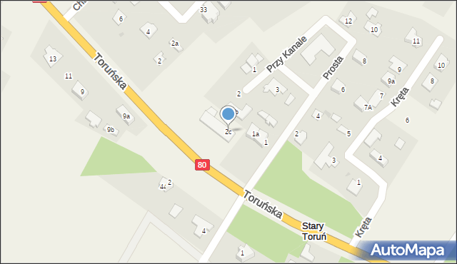 Stary Toruń, Toruńska, 2c, mapa Stary Toruń