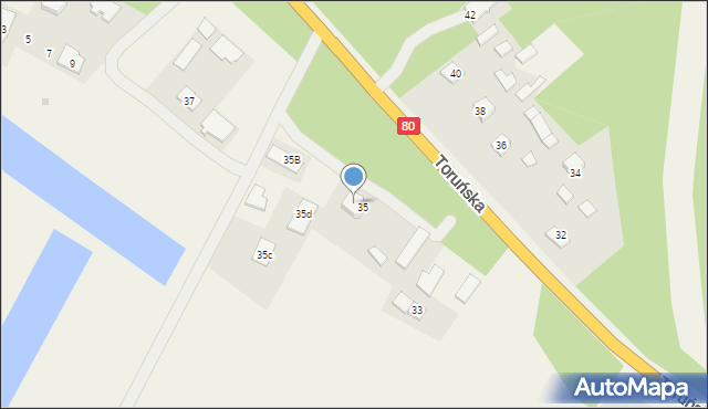 Stary Toruń, Toruńska, 35a, mapa Stary Toruń