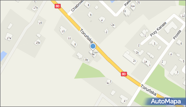 Stary Toruń, Toruńska, 9b, mapa Stary Toruń