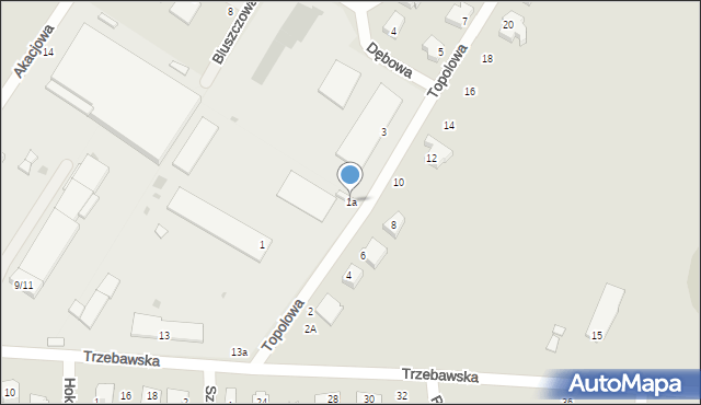 Stęszew, Topolowa, 1a, mapa Stęszew