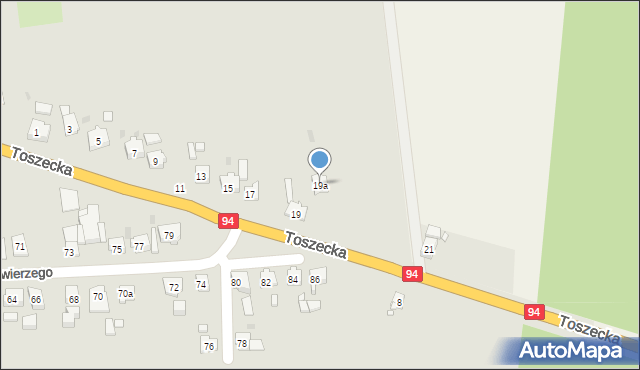 Strzelce Opolskie, Toszecka, 19a, mapa Strzelce Opolskie