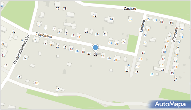 Sulejów, Topolowa, 22, mapa Sulejów