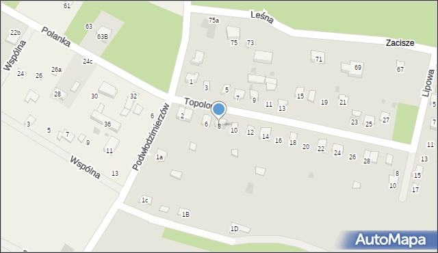 Sulejów, Topolowa, 8, mapa Sulejów