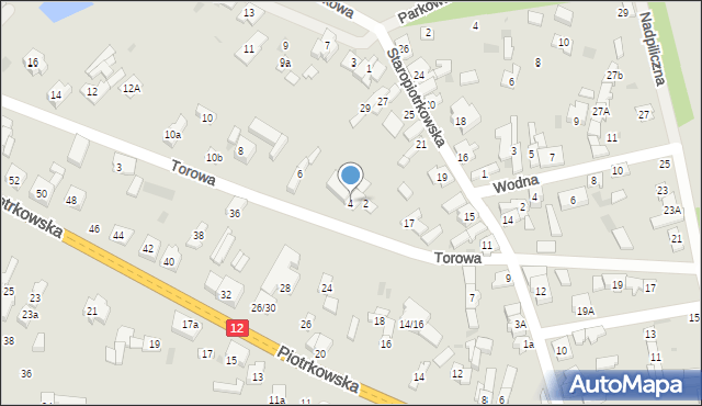 Sulejów, Torowa, 4, mapa Sulejów