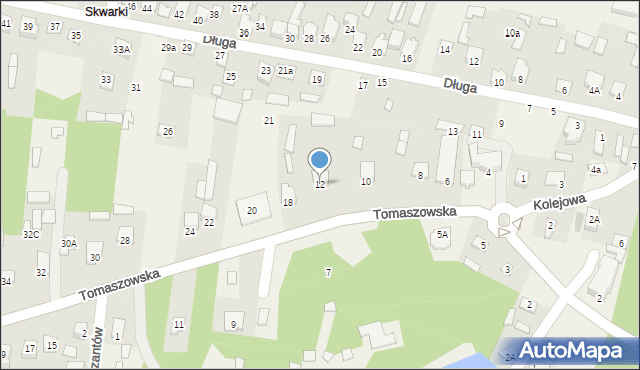 Susiec, Tomaszowska, 12, mapa Susiec