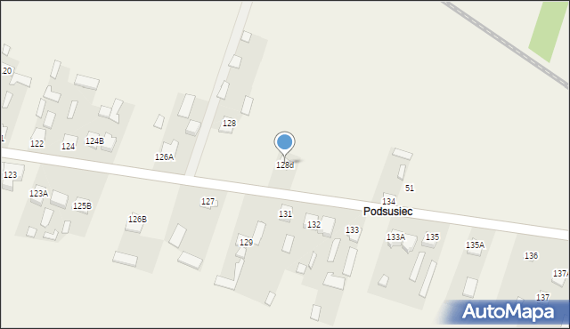 Susiec, Tomaszowska, 128d, mapa Susiec