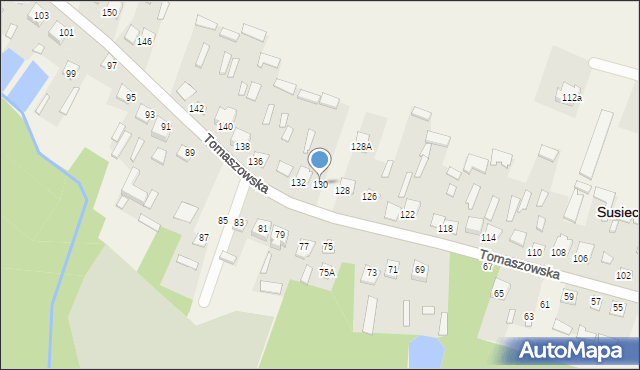 Susiec, Tomaszowska, 130, mapa Susiec