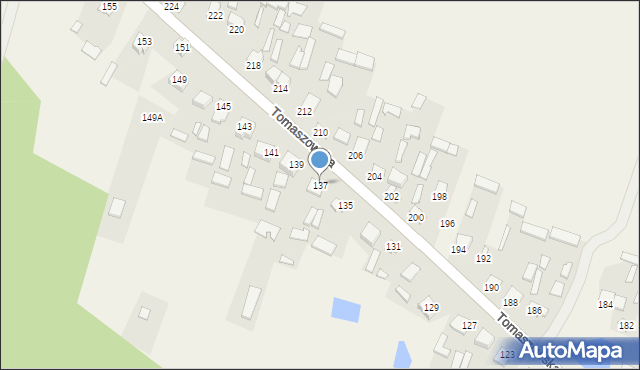 Susiec, Tomaszowska, 137, mapa Susiec