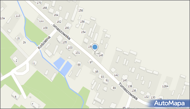 Susiec, Tomaszowska, 148, mapa Susiec