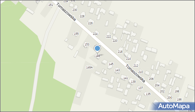 Susiec, Tomaszowska, 149, mapa Susiec