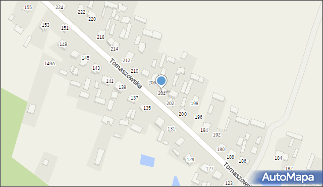 Susiec, Tomaszowska, 204, mapa Susiec