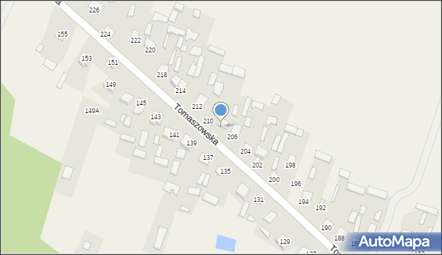 Susiec, Tomaszowska, 208, mapa Susiec