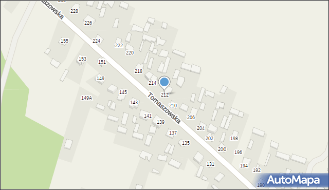 Susiec, Tomaszowska, 212, mapa Susiec