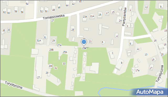 Susiec, Tomaszowska, 23e, mapa Susiec