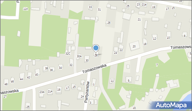 Susiec, Tomaszowska, 28, mapa Susiec