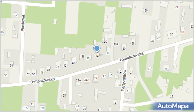 Susiec, Tomaszowska, 34, mapa Susiec