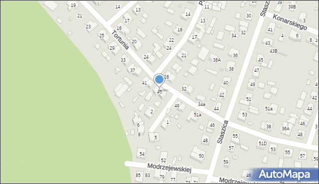 Swarzędz, Tortunia, 45, mapa Swarzędz