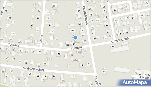 Swarzędz, Tortunia, 46a, mapa Swarzędz