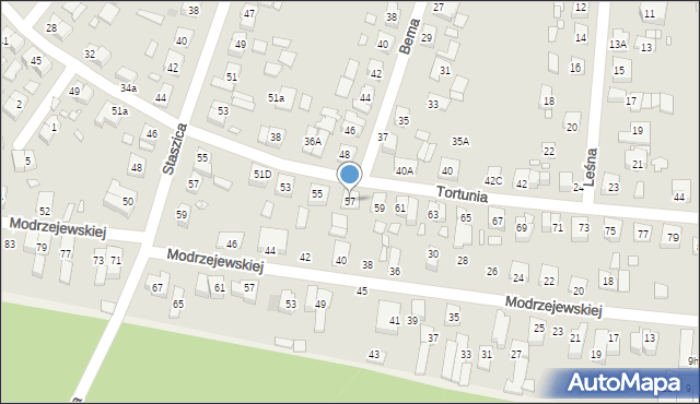 Swarzędz, Tortunia, 57, mapa Swarzędz