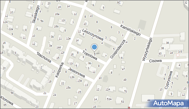 Świdnik, Topolowa, 3, mapa Świdnika