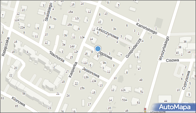 Świdnik, Topolowa, 6, mapa Świdnika