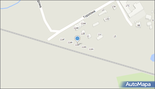 Świebodzin, Topolowa, 11an, mapa Świebodzin