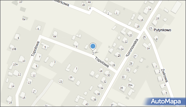 Świekatowo, Topolowa, 2, mapa Świekatowo