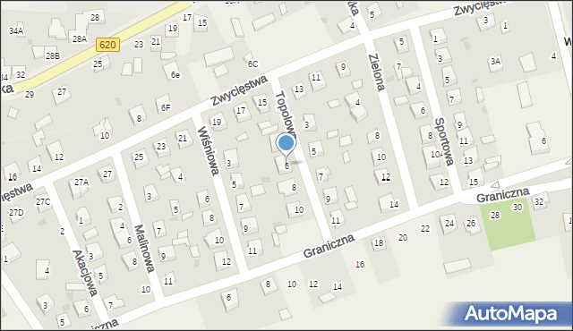 Świercze, Topolowa, 6, mapa Świercze