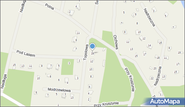 Świniotop, Topolowa, 14, mapa Świniotop