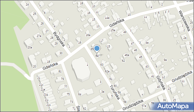 Świnoujście, Toruńska, 64, mapa Świnoujście