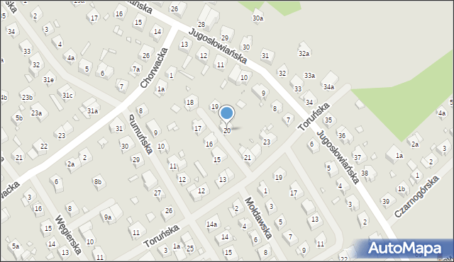 Szczecin, Toruńska, 20, mapa Szczecina