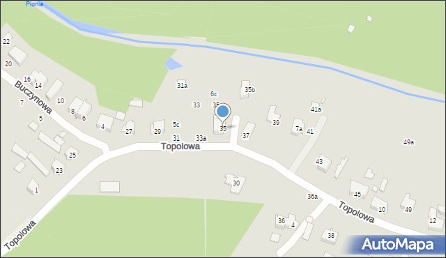 Szczecin, Topolowa, 35, mapa Szczecina