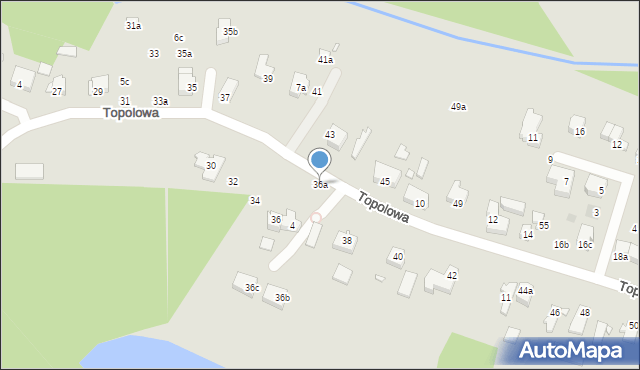 Szczecin, Topolowa, 36a, mapa Szczecina