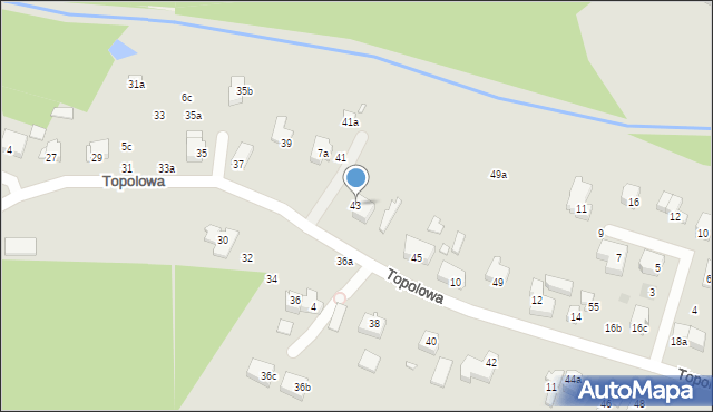 Szczecin, Topolowa, 43, mapa Szczecina