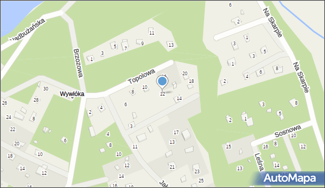 Szumin, Topolowa, 12, mapa Szumin